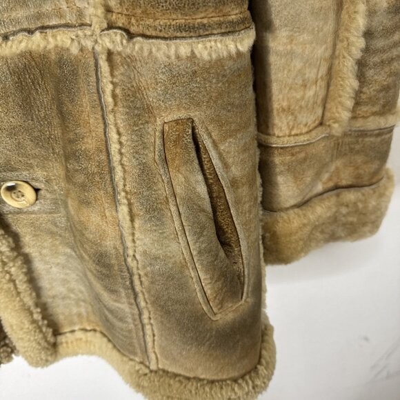 Vintage Leather Attic Shearling Coat 34 Made in Canada Raw Suede Sherpa Lined - Picture 5 of 10